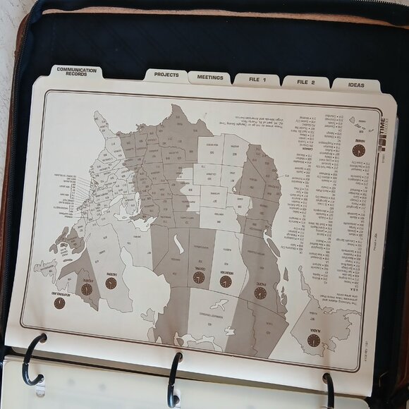 Vtg SCULLY Brown Leather Briefcase Planner Portfolio 3 Ring Binder Handles 13x11 - Picture 13 of 16